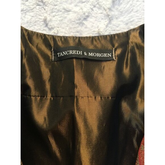 Tancredi & Morgen Womens Shawl Collar Three-Button Jacquard Paisley Cropped Vest - Picture 2 of 8